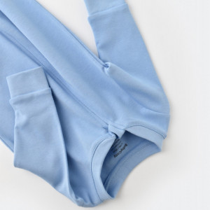 Salopeta cu fermoar cu maneca lunga si panataloni lungi - 100%bumbac organic - Bleu - Img 2