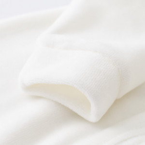 Salopeta cu maneca lunga si fermoar din 80%bumbac organic si 20% poliester - Ecru, Baby Cosy (Marime: 12-18 Luni) - Img 4