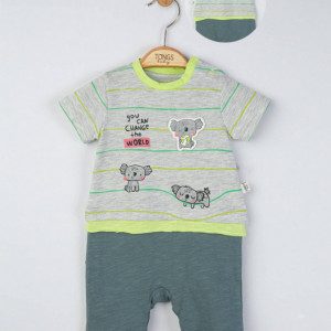 Salopeta de vara pentru bebelusi Koala, Tongs baby (Culoare: Albastru, Marime: 3-6 Luni) - Img 3