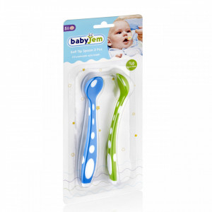 Set 2 lingurite din silicon BabyJem Soft Spoon (Culoare: Bleu) - Img 8