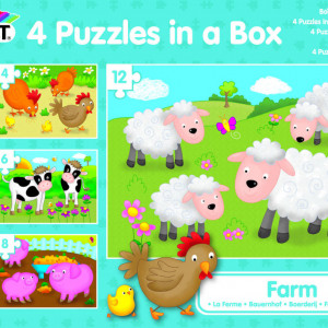 Set 4 puzzle-uri Animale de la ferma (4, 6, 8, 12 piese) - Img 3