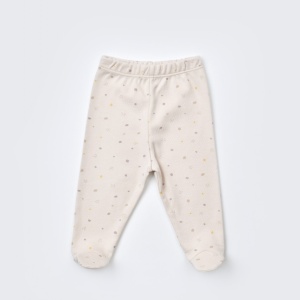 Set 5 piese pentru nou nascut - 100% bumbac organic - Crem cu buline, BabyCosy - Img 2