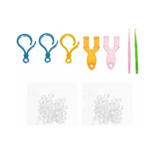 Set creativ elastice loom colorate cu organizator si accesorii, 1500 piese Kruzzel MY18061 - Img 4