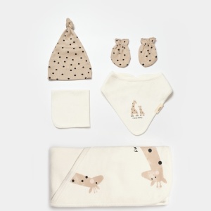 Set de 10 piese pentru nou nascut, 100% bumbac organic, Giraffe, BabyCosy - Img 9