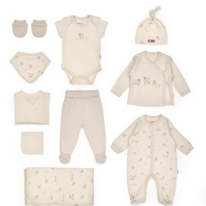 Set de 10 piese pentru nou nascut, 100% bumbac organic, Lamb, BabyCosy - Img 2