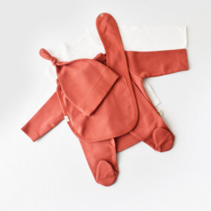 Set de 5 piese pentru nou nascut - 100% bumbac organic - Scortisoara, BabyCosy - Img 4