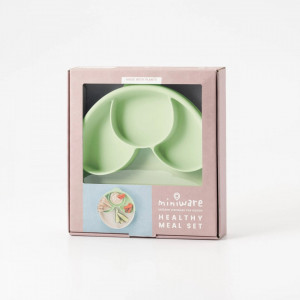 Set diversificare hrana bebelusi Miniware Healthy Meal, 100% din materiale naturale biodegradabile, 3 piese, Keylime - Img 4