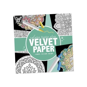 Set pictura 5 planse de colorat catifelate Velvet Paper 18x18cm Grafix GRCR0352-22GE - Img 2