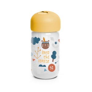 Sticla de apa cu pai inclus, 340 ml, galben, Forest, Suavinex - Img 2