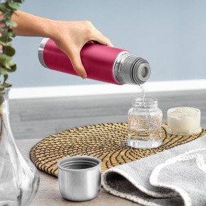 Sticla termos din otel inoxidabil vidat ColourCup, 450 ml, rosu, Reer 90524 - Img 5