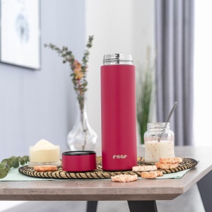 Termos din otel inoxidabil vidat ColourDesign, 450 ml, rosu, Reer 90014 - Img 4