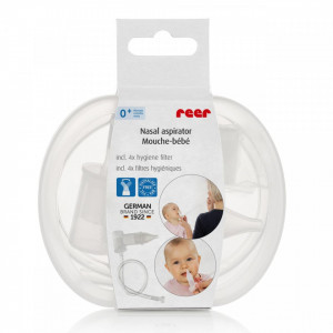 Aspirator nazal bebelusi, cu aspirare bucala, varf din silicon moale, sterilizabil la abur, cutie depozitare si 4 filtre, Reer 79139 - Img 3