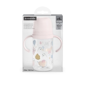 Cana cu mustiuc din silicon, 270 ml, Bears, roz, Suavinex - Img 3