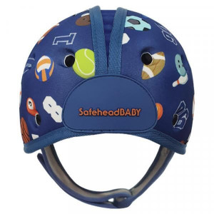 Casca protectie bebelusi cu spuma flexibila, ultrausoara, reglabila, 7-24 luni, albastra, SafeHead Baby Sporty, SHB004