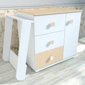 Comoda cu blat de infasat MyKids Kombo Alb Cappuccino D102 - Img 2