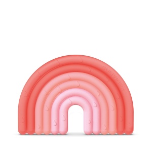 Inel de dentitie din silicon Curcubeu, roz, Suavinex
