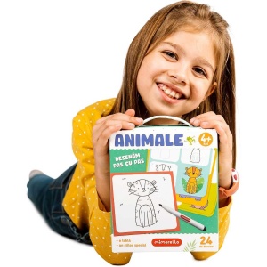 Joc educativ Animale Desenam pas cu pas, 24 piese Mimorello EK6667 - Img 3