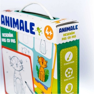 Joc educativ Animale Desenam pas cu pas, 24 piese Mimorello EK6667 - Img 6