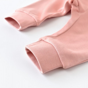 Pantaloni Bebe Unisex din bumbac organic Roz pudra (Marime: 6-9 luni) - Img 4