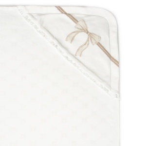Paturica pentru nou nascut, 100% bumbac organic, Bow, BabyCosy, stone - Img 3