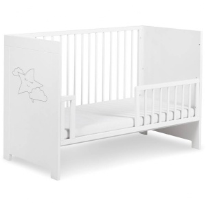 Patut din lemn Klups Nilo Alb 120x60 - Img 2