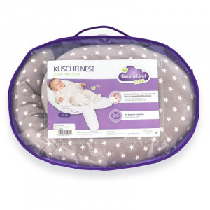 Perna pentru bebelusi Cuddly Nest Anthracite With White Stars - Img 2