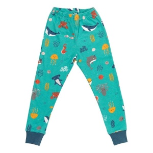 Pijama 100% bumbac organic, Under the Sea, 7-8 ani - Img 3