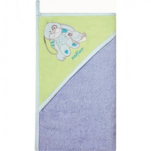 Prosop de baie cu gluga imprimeu velur 80 x 80 cm Womar Zaffiro AN-OW-01 - Img 4