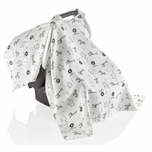 Protectie soare din muselina pentru scaun auto 0-13 kg (Model: Dino) - Img 5