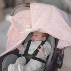 Protectie soare pentru scaun auto 0-13 kg (Culoare: Roz) - Img 3