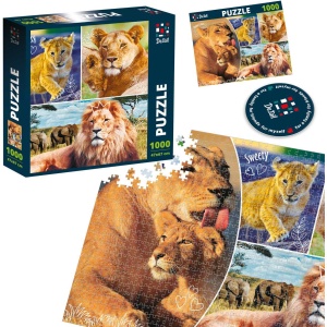 Puzzle Lion family, 47x67 cm, 1000 piese De.tail DT1000-01 - Img 3