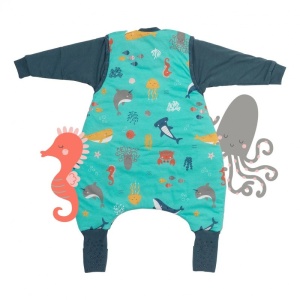 Sac de dormit cu picioruse si maneca lunga detasabila Under the Sea 70 cm + manseta 3.5 Tog - Img 2