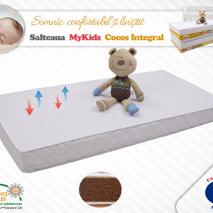 Saltea MyKids Fibra De Cocos Integral 140x70x10 Husa Microfibra Matlasata - Img 2