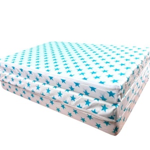 Saltea Pliabila Spuma Poliuretanica 120x60x5 cm - Light Blue Stars - Img 3