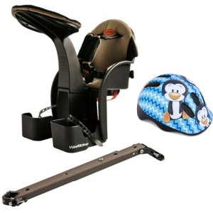 Scaun bicicleta copii Deluxe, Pozitie montare Centru, 15 Kg si Casca Protectie XS 44-48 Penguin WeeRide WR03SKPG - Img 1