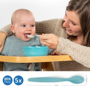 Set 5 lingurite hranire bebelusi, flexibile, cu maner anatomic, 3+ luni, Reer BabySpoon 23022 - Img 6
