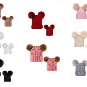 Set caciuli mama copil (Culoare: Alb)