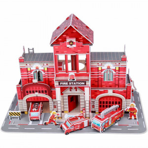 Set constructie puzzle 3D - Statie de pompieri Fiesta Crafts FCT-3047 - Img 2