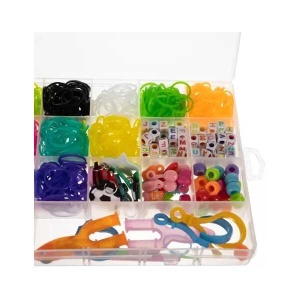 Set creativ elastice loom colorate cu organizator si accesorii, 1500 piese Kruzzel MY18061 - Img 5