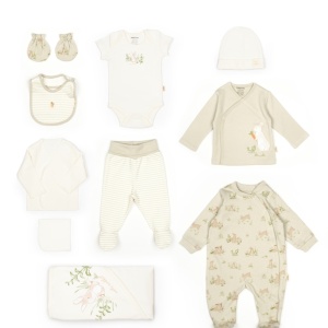 Set de 10 piese pentru nou nascut, 100% bumbac organic, Rabbit, BabyCosy - Img 2