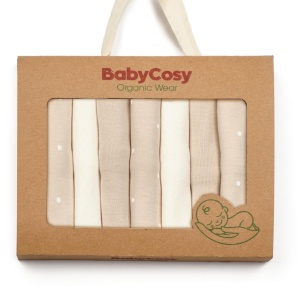 Set de 7 batistute din bumbac pentru bebelusi, BabyCosy, 25cmX25cm, roz - Img 4