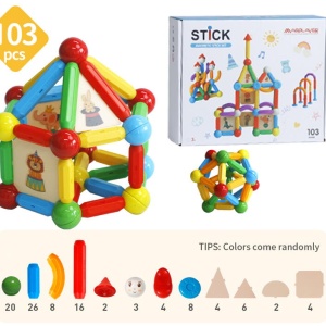 Set de constructie magnetic - STICK (103 piese) - Img 4