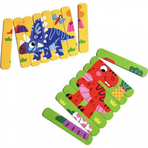 Set puzzle-uri din betisoare Dinozauri, 16 piese Roter Kafer RK1090-02 - Img 2