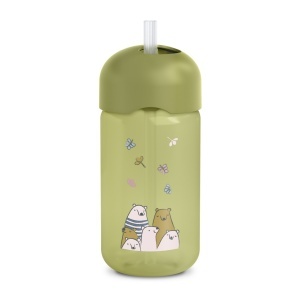 Sticla de apa fara picurare, Bears, 340 ml, verde, Suavinex