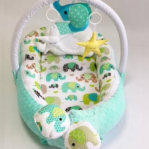 Babynest Plush MyKids 0154 Elephant Blue - Img 2