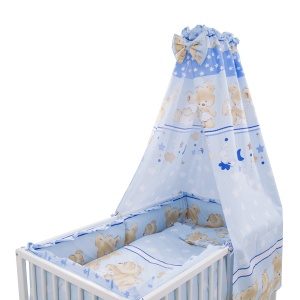 Baldachin bumbac mic MyKids Teddy Hug Blue - Img 2