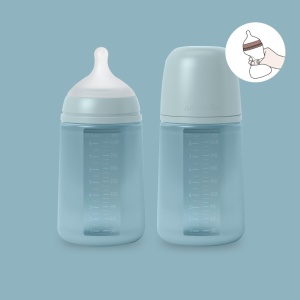 Biberon din silicon, 240ml, Colour Essence SX Pro debit mediu, albastru - Img 3