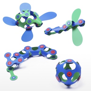 Clixo® joc magnetic de construit - Itsy Albastru & Verde (18 piese) - Img 3