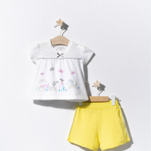 Compleu 2 piese cu pisicute pentru bebelusi, Tongs baby (Culoare: Galben, Marime: 6-9 luni) - Img 3