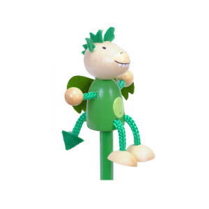 Creion cu figurina lemn Dragonul Verde Fiesta Crafts FCP-5165 - Img 2